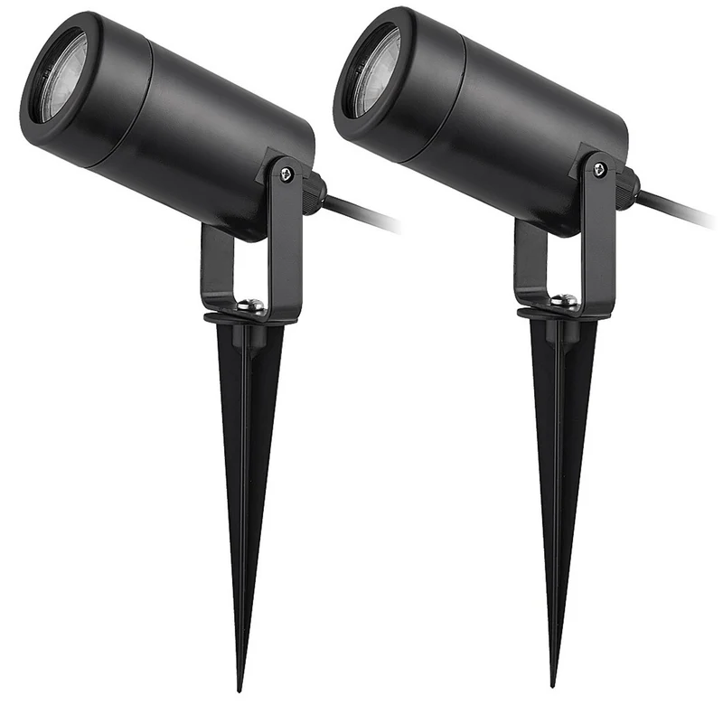 Rabalux Krobia marklampa, IP65, svart, GU10-gänga, max 4 W, 7814, 2 stycken