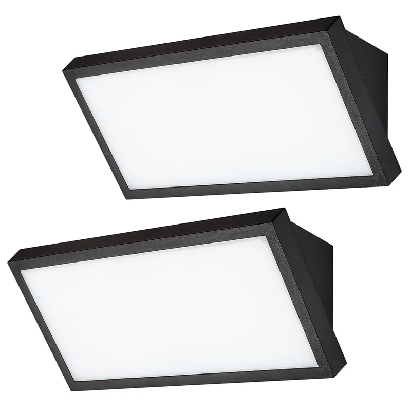 Rabalux Rapla2 LED-lampa 18 W, svart, IP65, energiklass F, justerbar ljusfärg 2700, 4000, 6500 K, 77150, 2 stycken