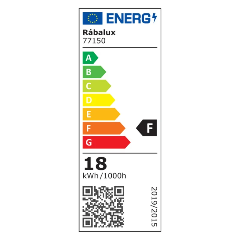 Rabalux Rapla2 LED-lampa 18 W, svart, IP65, energiklass F, justerbar ljusfärg 2700, 4000, 6500 K, 77150, 2 stycken