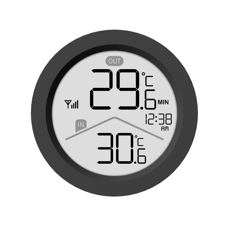 GreenBlue trådlös väderstation, inomhus-/utomhustemperatur, klocka, val mellan °C och °F, räckvidd upp till 60 m, svart, GB162 B