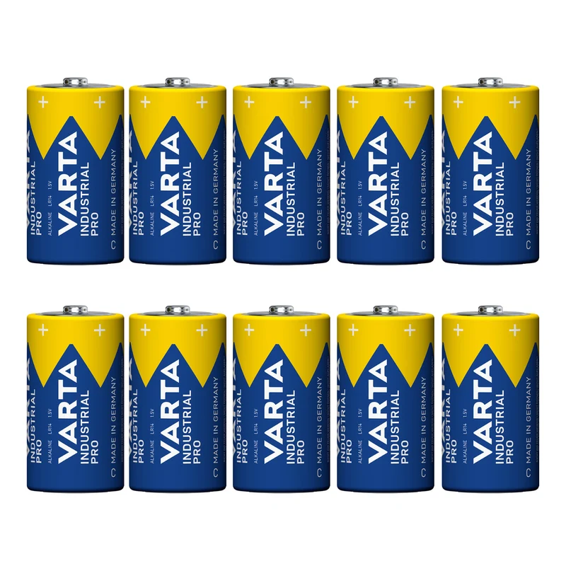 10 st R-14 LR14 C 1,5 V alkaliska batterier, Varta Industrial Pro