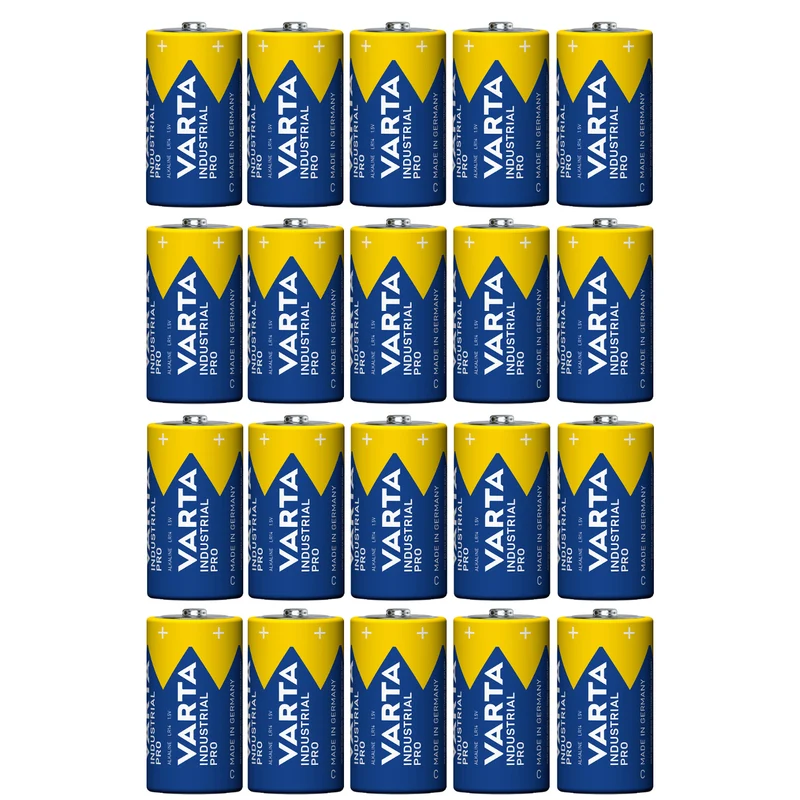 20 st. R-14 LR14 C 1,5 V alkaliska batterier, Varta Industrial Pro