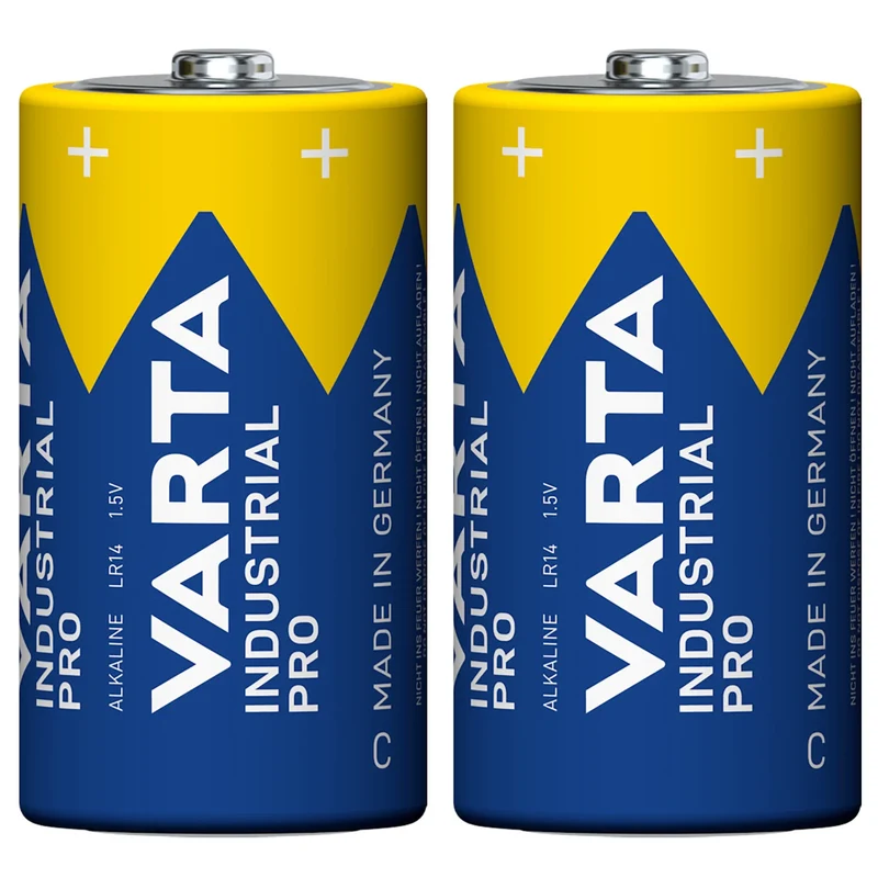 2 st R-14 LR14 C 1,5 V alkaliska batterier från Varta Industrial Pro
