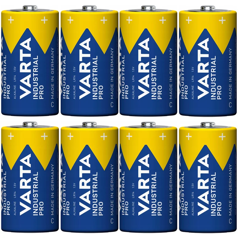 8x batteri R-14 LR14 C 1,5V alkalisk Varta Industrial Pro