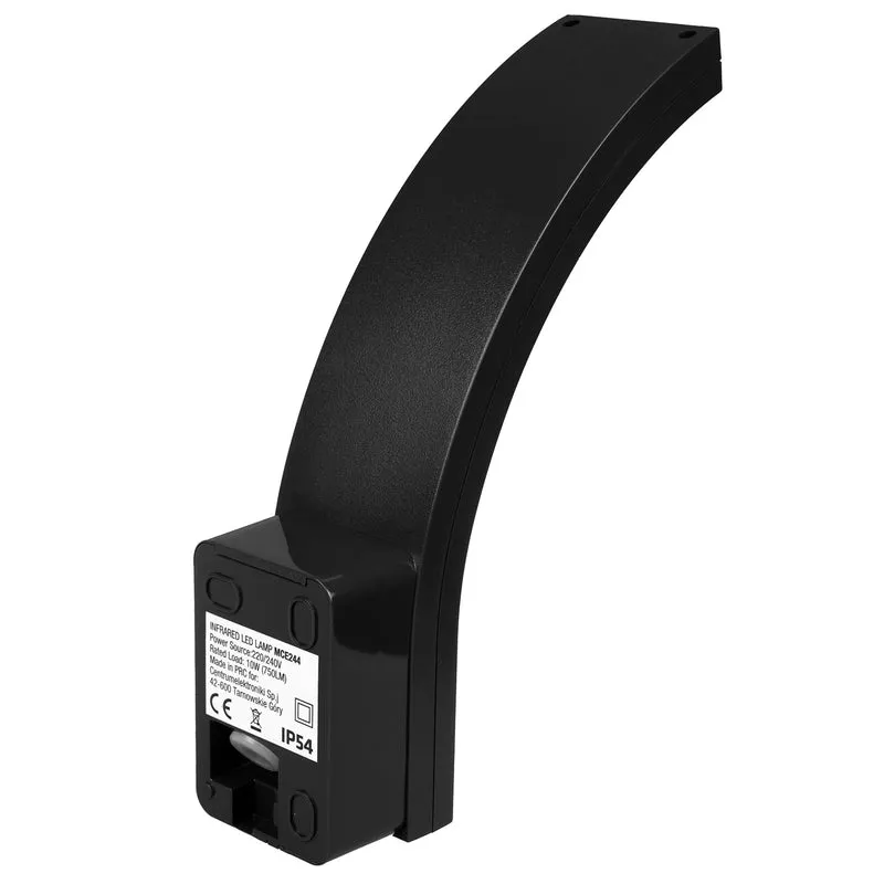 LED-lampa med Maclean-rörelsesensor, PIR-rörelsesensor, svart, 10W, IP54, 750lm, neutralvit (4000K) MCE244 B