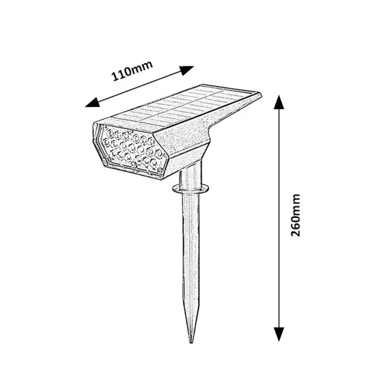 Rabalux Nantes solcellslampa, 50 LM IP65, svart, LED 0,5 W, 77088, 2 stycken
