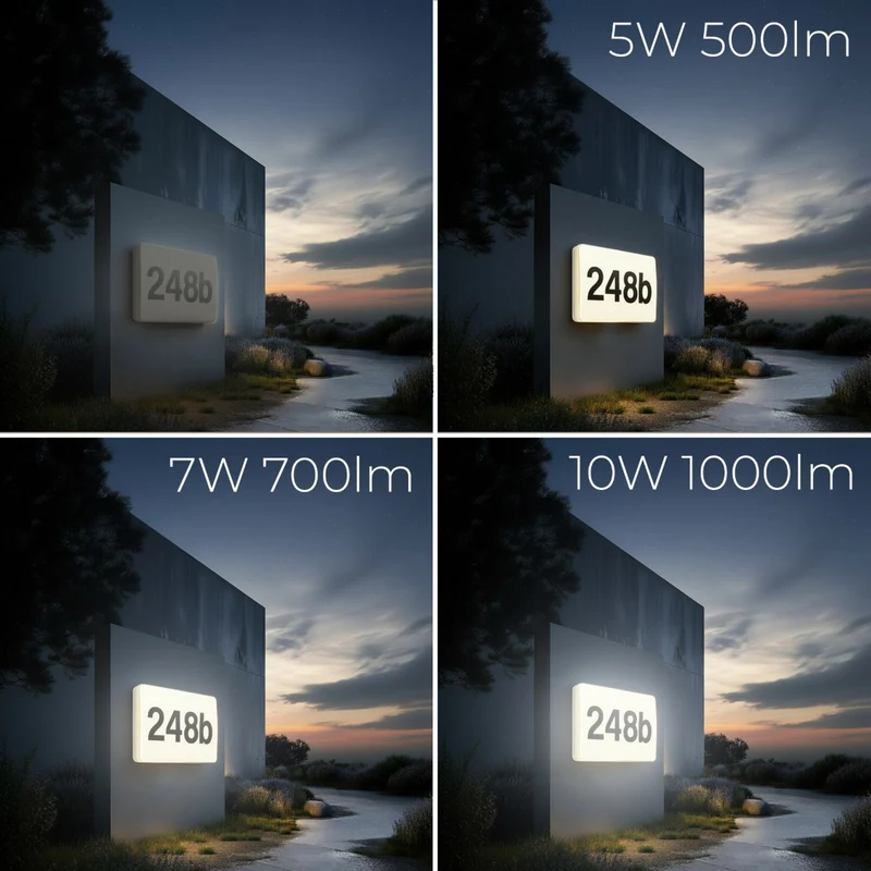 Maclean LED-lampa, husnummer, med skymningssensor, vit, max 10 W, IP65, neutral färg (4000 K), max 1000 lm, MCE292 W