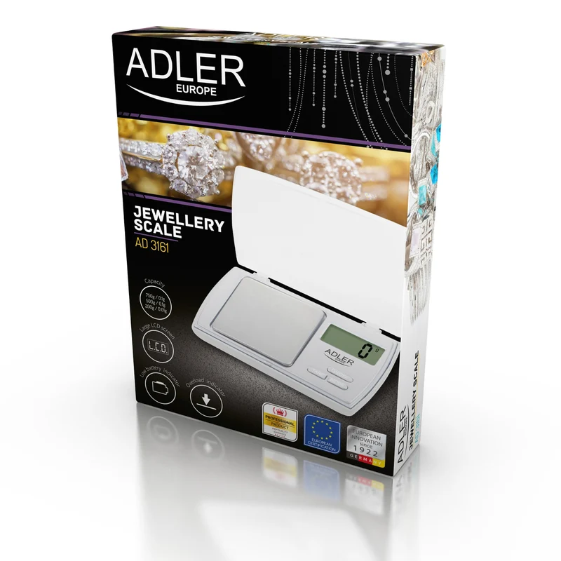 Precisionsvåg Adler AD 3161 med tydlig LCD-display