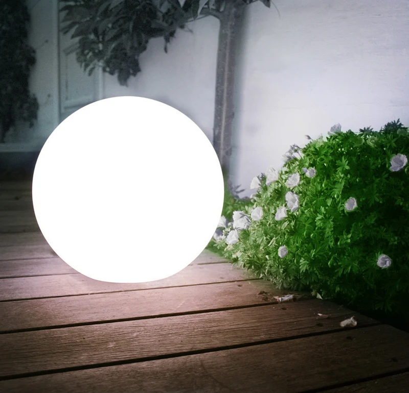 GreenBlue solcellsdriven fristående trädgårdslampa, sfärisk, 20x20x53 cm, vit LED, GB123
