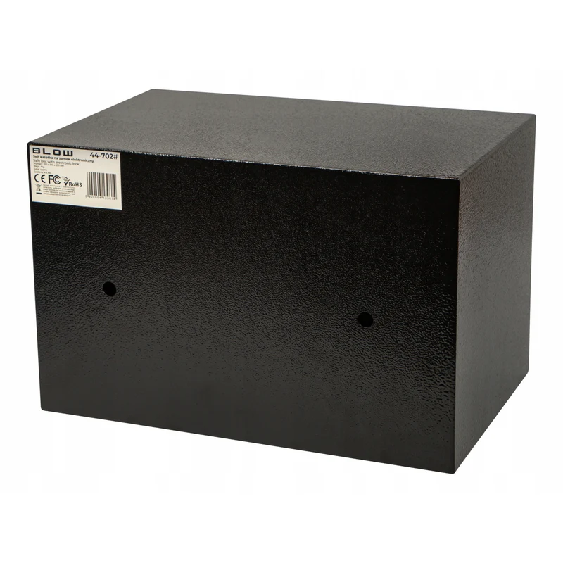 Kassaskåp med elektroniskt lås av märket Blow, mått 31x20x20 cm, låsning med nyckel + kod, 44-702