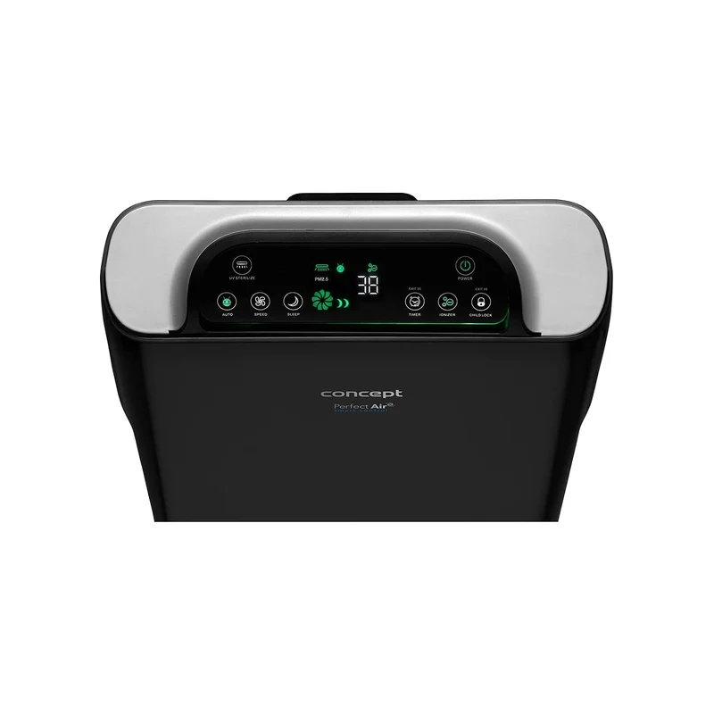 CONCEPT Hausgeräte Perfect Air SMART CA2000 Luftrenare Rumsluftrenare 320 m3 / h 7-stegsfiltrering HEPA-13 dammfilter Ioniserande kolfilter 99,9% Mobile App, svart