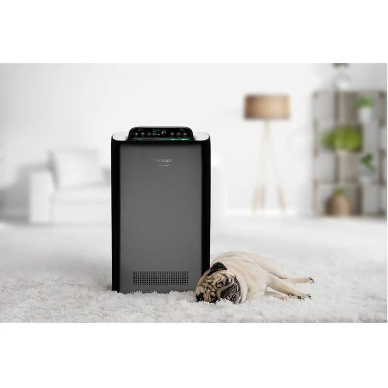 CONCEPT Hausgeräte Perfect Air SMART CA2000 Luftrenare Rumsluftrenare 320 m3 / h 7-stegsfiltrering HEPA-13 dammfilter Ioniserande kolfilter 99,9% Mobile App, svart