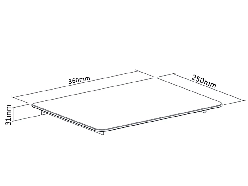 Maclean MC-629 Kvalitetsglas DVD-hyllplan SkyBox Vikt max 8 kg Svart