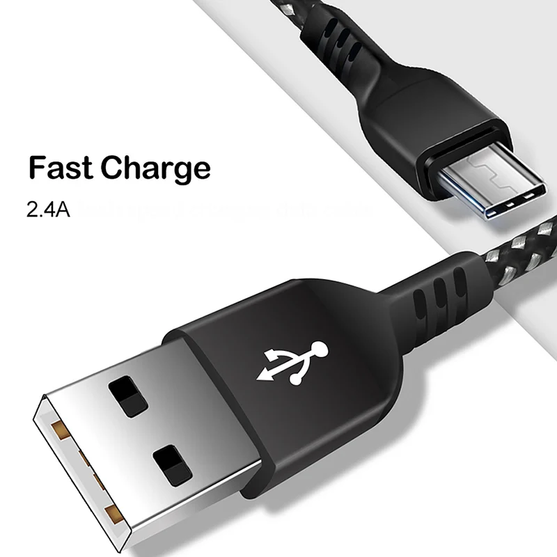 MicroUSB-kabel som stöder Fast Charge 2.4A Maclean Energy MCE473 svart, 1m 5V / 2.4A - dataöverföring