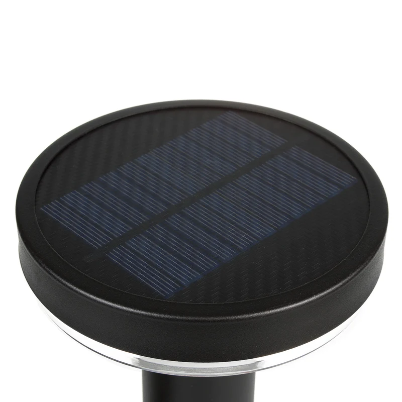 Solar LED-lampa med Maclean-sensor, svart, IP44, 3 ljuslägen, Li-ion 18650 batteri 3,7V 1200 mAh, knock-in, MCE465 B