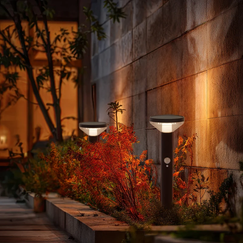 Solar LED-lampa med Maclean-sensor, svart, IP44, 3 ljuslägen, Li-ion 18650 batteri 3,7V 1200 mAh, knock-in, MCE465 B