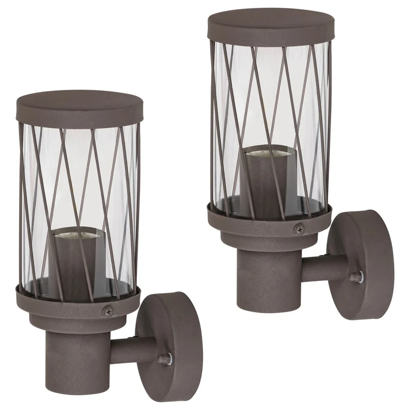Rabalux Budapest vägglampa för utomhusbruk, IP44, färg: brun, E27-gänga, max 40 W, 8888, 2 stycken