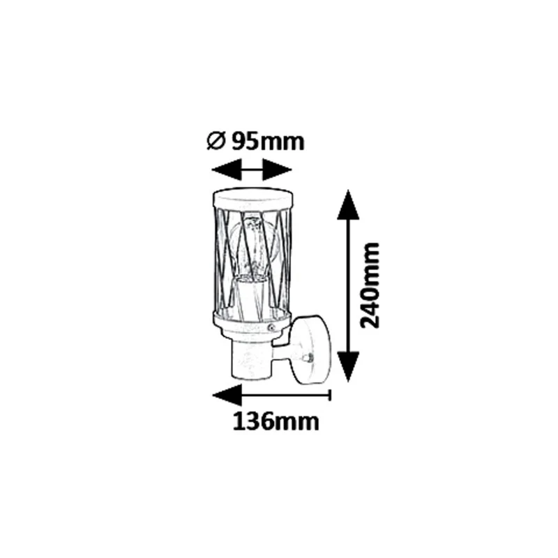 Rabalux Budapest vägglampa för utomhusbruk, IP44, färg: brun, E27-gänga, max 40 W, 8888, 2 stycken