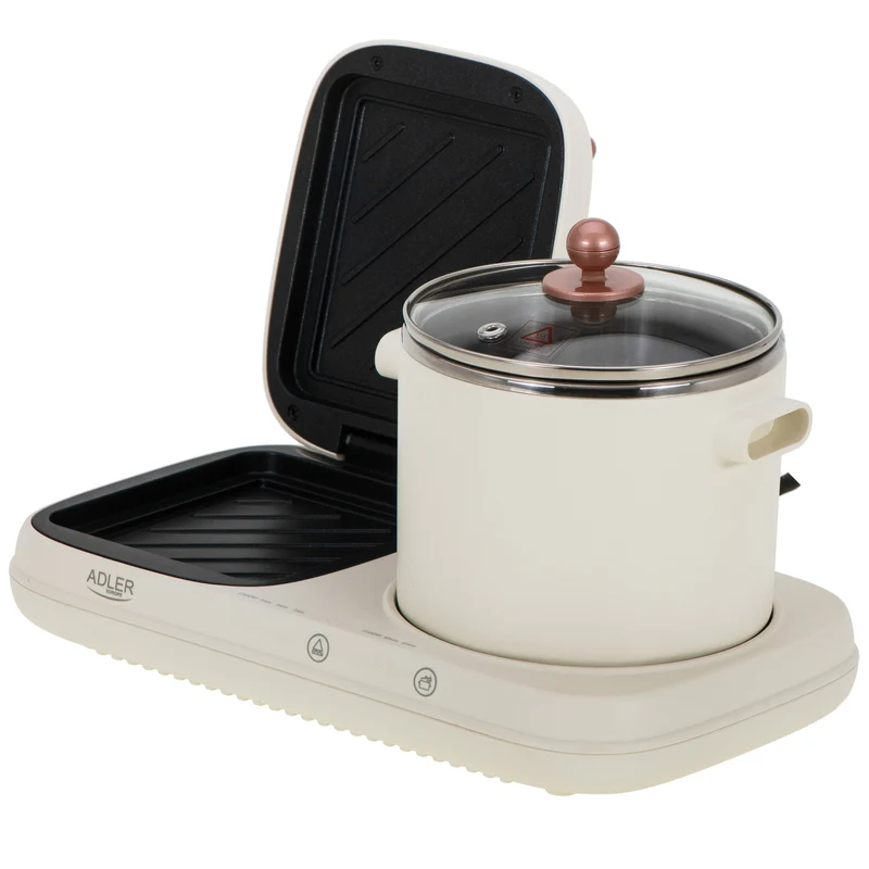 Frukoststation 2 i 1 - grill och kokkärl Adler AD 6421