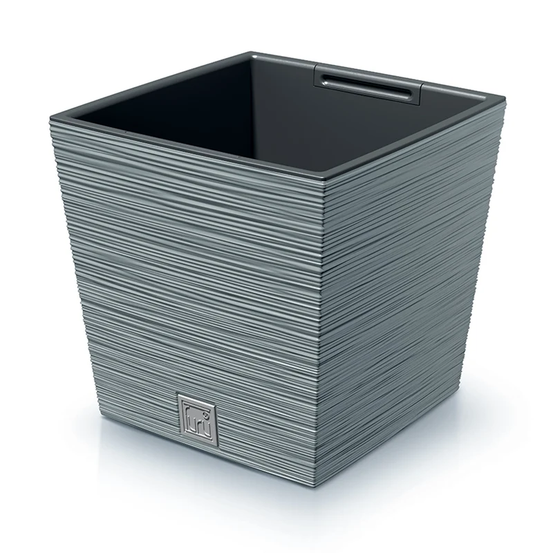 Prosperplast Furu Square Low Blomkruka Med Insats DFS300-5615C 29,5 x 29,5 x 29 cm Kapacitet 14 L (Grå)