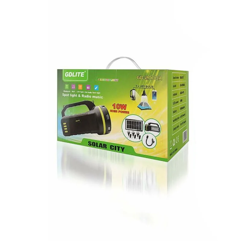 Verna multifunktionell solcellslampa, 6in1, powerbank, solpanel, lampa, LED-lampor, högtalare+radio, Tur000008