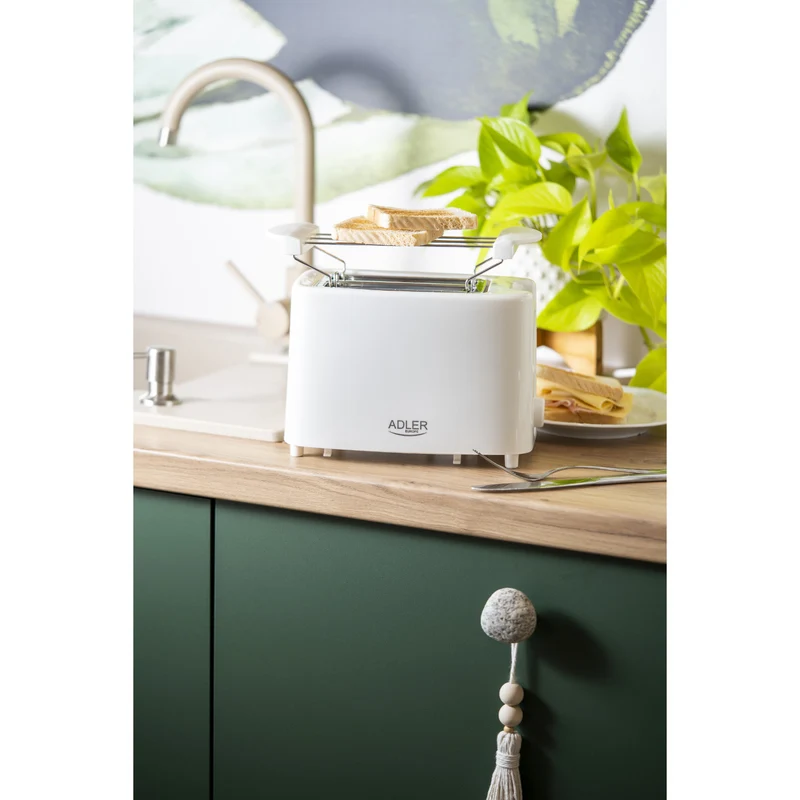 Adler brödrost, 6 inställningsnivåer, brödrost, 900W, vit, AD 3223