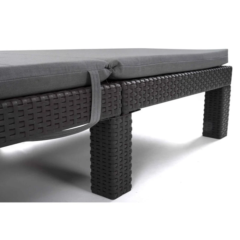 Kudde till solstol Daytona, grå, tyg S-550 Melange, storlek 192x64 cm, fästs med gummiband, vattentät, Melange S-23, 3 stycken