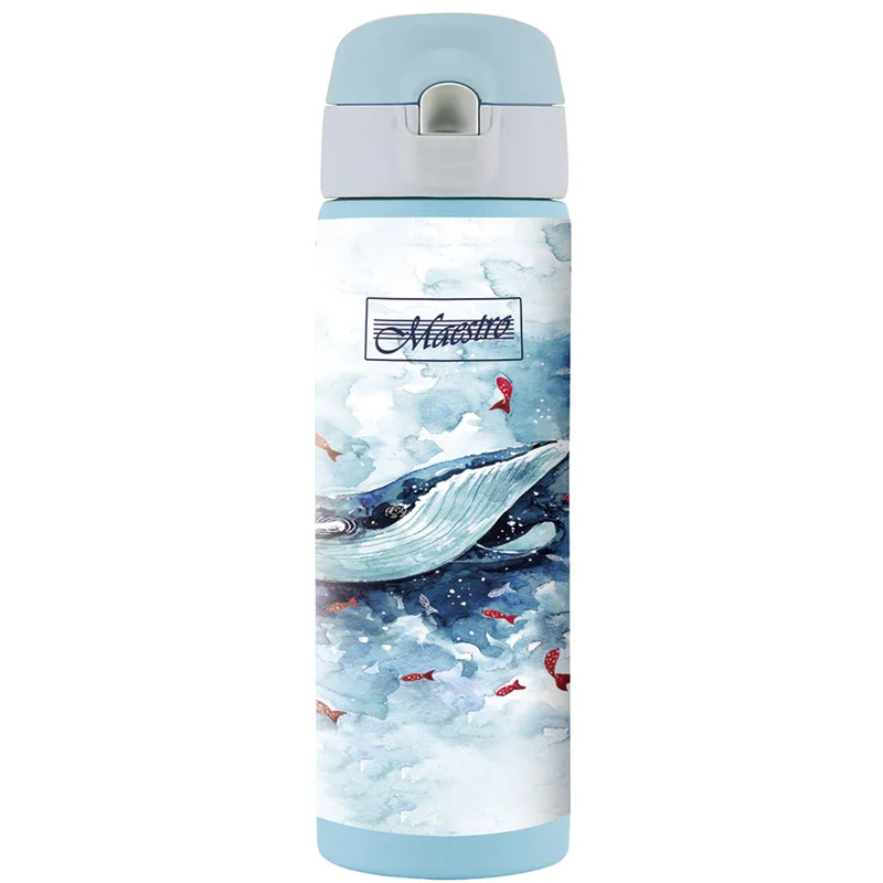 Thermos Mug Kaffemugg Thermos Mug Isolerad flaska i rostfritt stål för varma eller kalla drycker 400 ml (Whale)