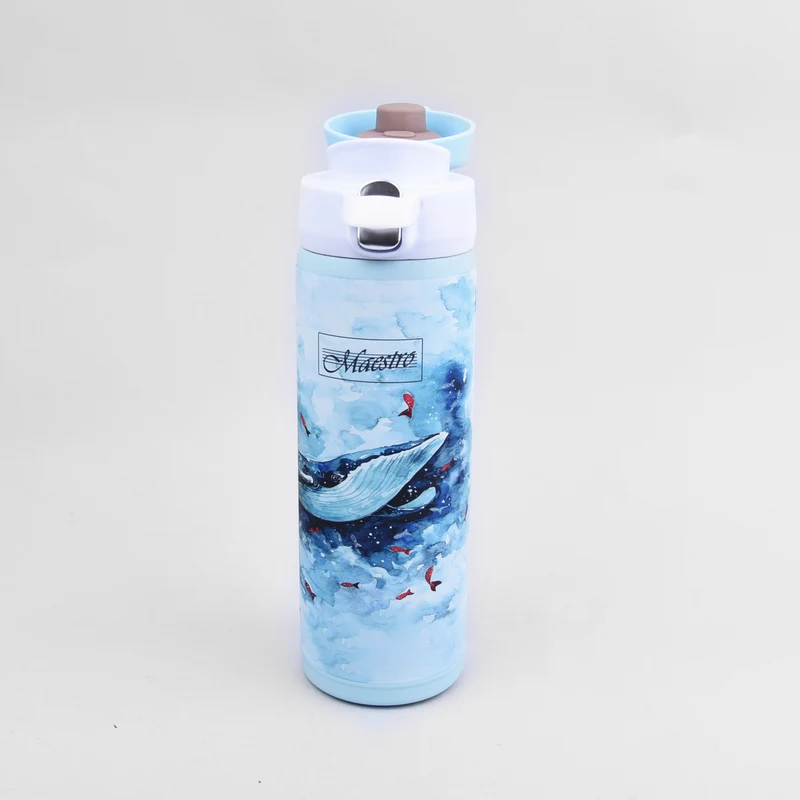 Thermos Mug Kaffemugg Thermos Mug Isolerad flaska i rostfritt stål för varma eller kalla drycker 400 ml (Whale)