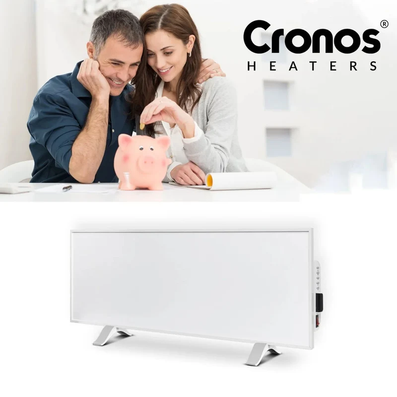 Cronos infravärmare, 330W, vit, allergivänlig, ultratunn, matt yta, värmer en yta upp till 12m2, Synthelith PRO CRP-330TWP Vit
