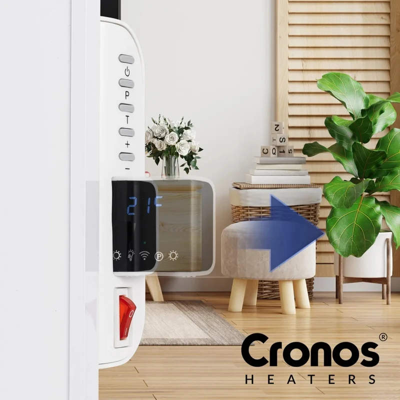 Cronos infravärmare, 330W, vit, allergivänlig, ultratunn, matt yta, värmer en yta upp till 12m2, Synthelith PRO CRP-330TWP Vit