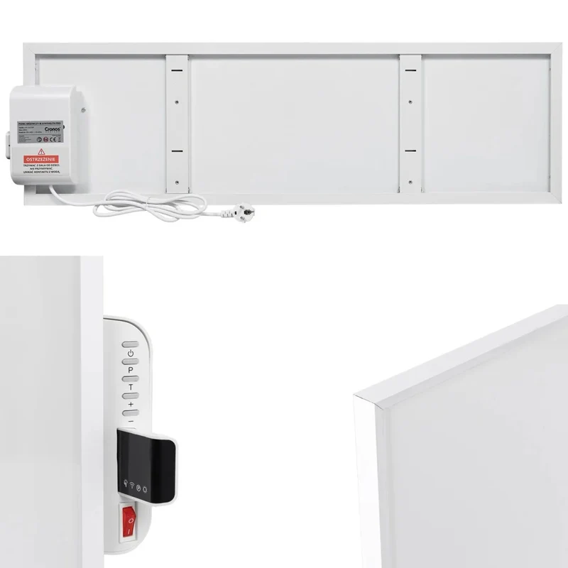 Cronos infravärmare, 330W, vit, allergivänlig, ultratunn, matt yta, värmer en yta upp till 12m2, Synthelith PRO CRP-330TWP Vit