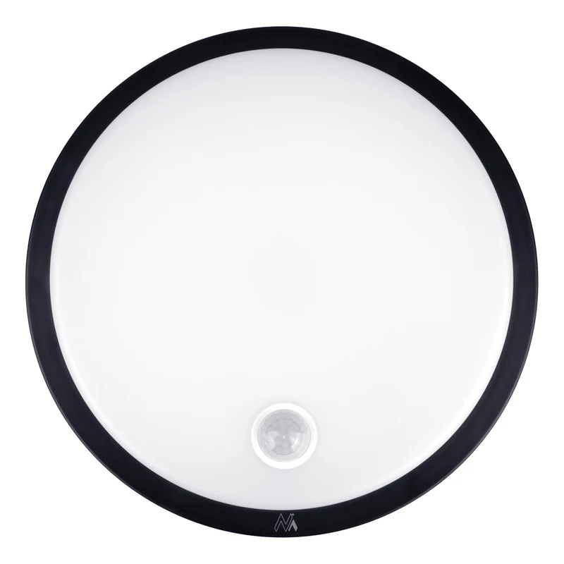 LED-lampa med rörelsesensor Maclean, PIR-sensor, svart, 10 W, IP65, 1000 lm, neutral färg, MCE525 B