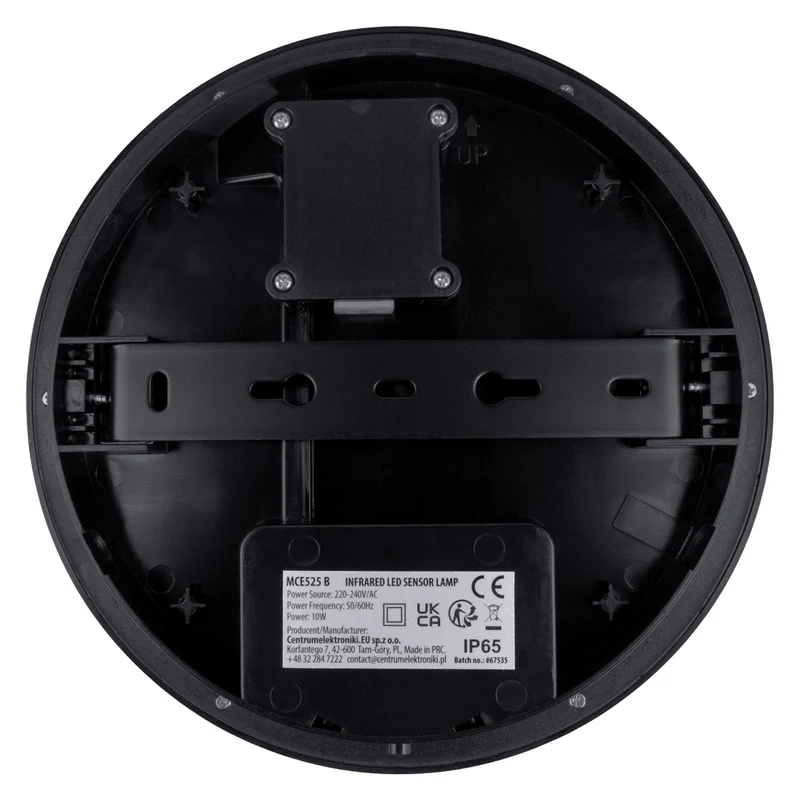 LED-lampa med rörelsesensor Maclean, PIR-sensor, svart, 10 W, IP65, 1000 lm, neutral färg, MCE525 B