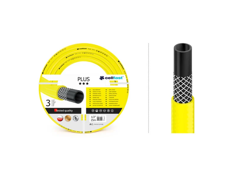 Cellfast Plus 3/4" kraftig 3-lagers trädgårdsslang 25m