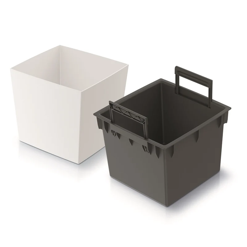 Prosperplast 2in1 Blomkruka Med Inre Kruka Planter Herb Pot Planter Plastic Square 24 cm x 24 cm x 23,5 cm