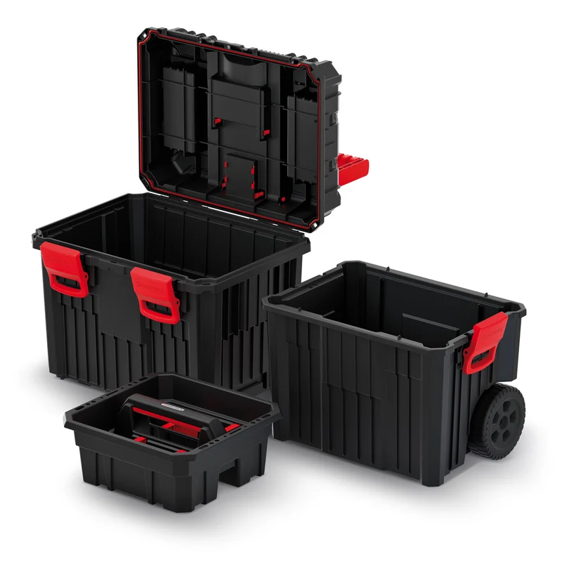 Kistenberg Heavy KHVW Verktygslåda Cart 3in1 Mobile Storage Tower System Med Hjulset Handtag Stabil Verkstadsgarage