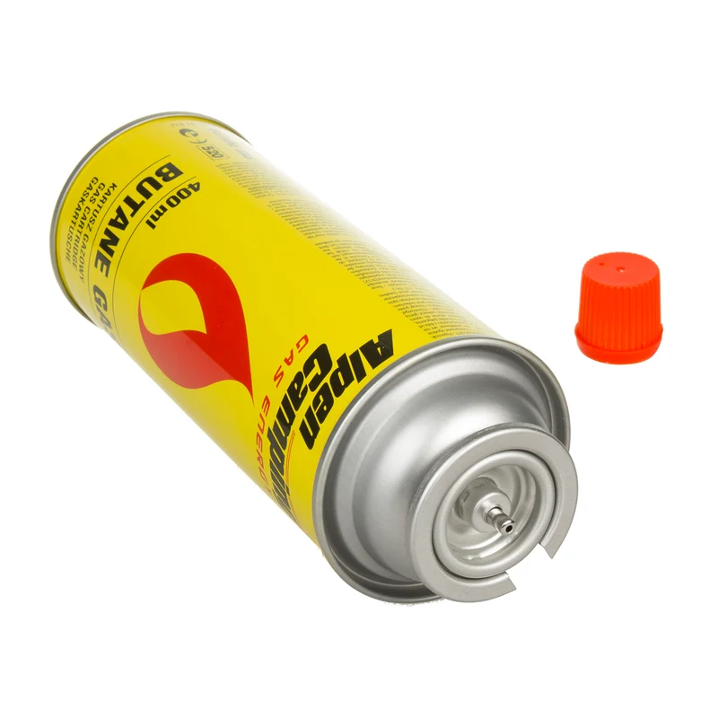 8x Alpen Camping 400 ml gaspatron, certifikat: Pi 0875, överensstämmer med EN417, isobutan, driftområde -10°c till + 40°c, IK004
