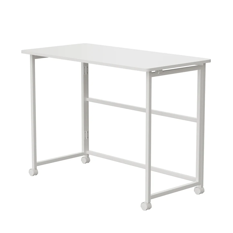 Maclean fällbart bord skrivbord, vit, mobil, skiva 100x50cm, max. 50kg, MC-1250 W