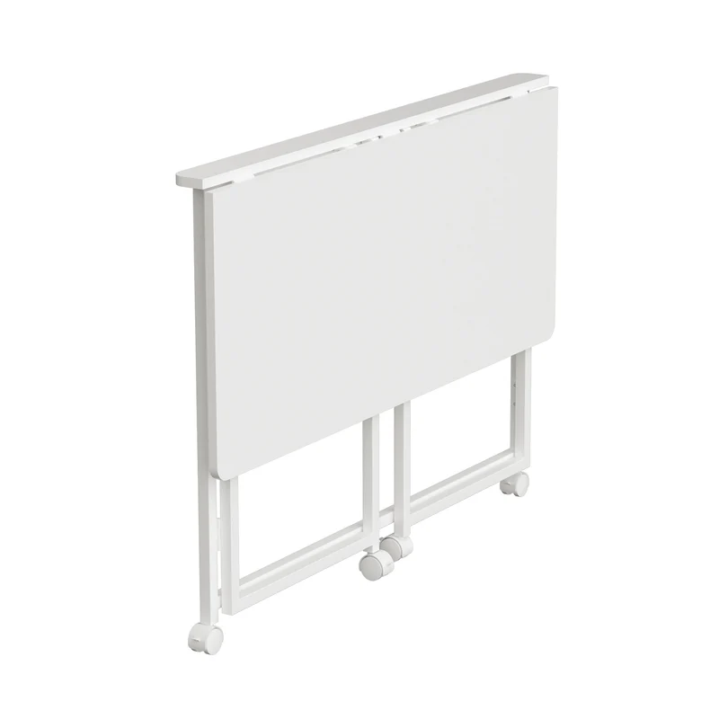 Maclean fällbart bord skrivbord, vit, mobil, skiva 100x50cm, max. 50kg, MC-1250 W