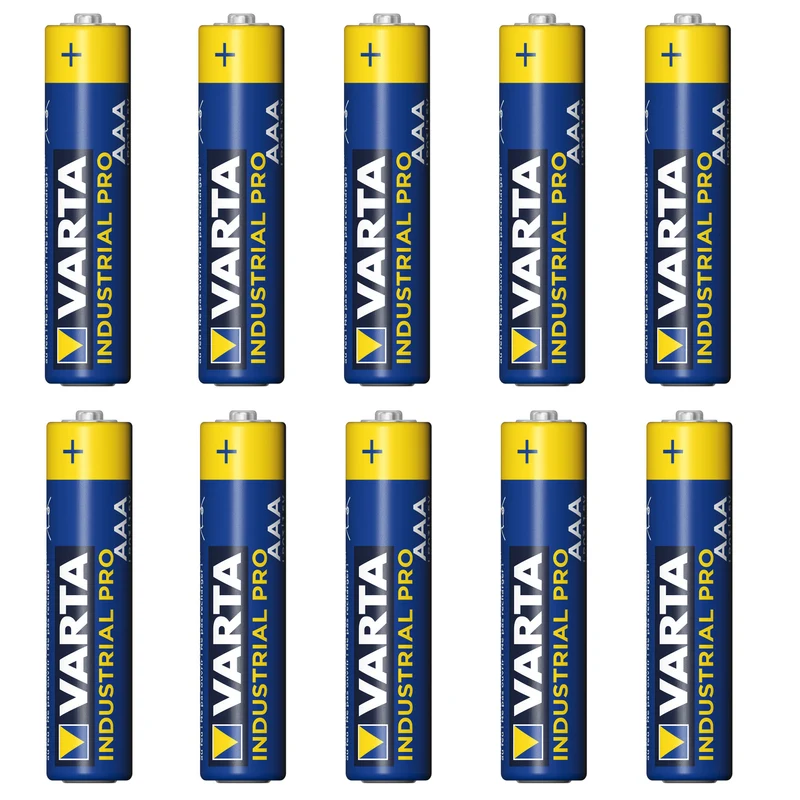 10 x kraftfulla VARTA INDUSTRIAL AAA alkaliska batterier