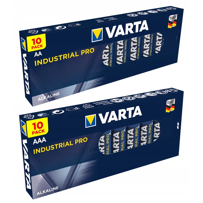 Alkaliska batteriset Varta Industrial AA AAA 20 st.