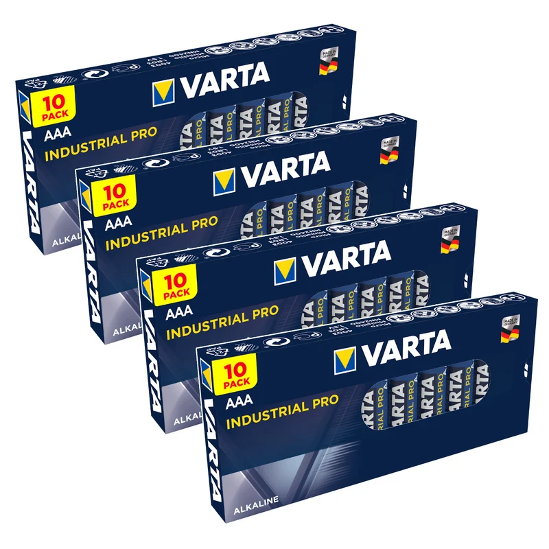 40x R-03 LR03 AAA alkaliskt batteri Varta Industrial 4003