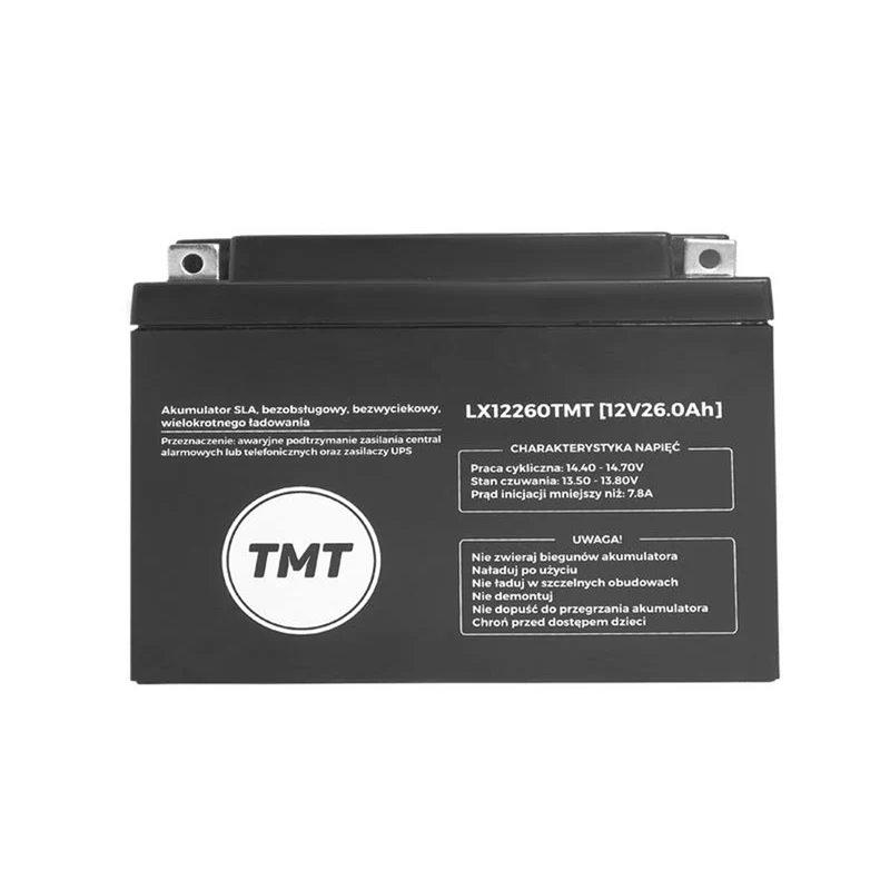LX12260 AGM 12V 26Ah GAM uppladdningsbart gelbatteri svart färg