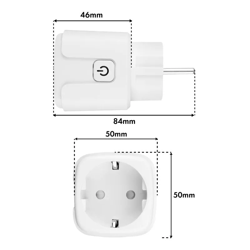 GreenBlue WiFi-styrd eluttag, Android/iOS/Alexa/Google Home, timer, effektmätare, max 16 A/3840 W, GB735 W