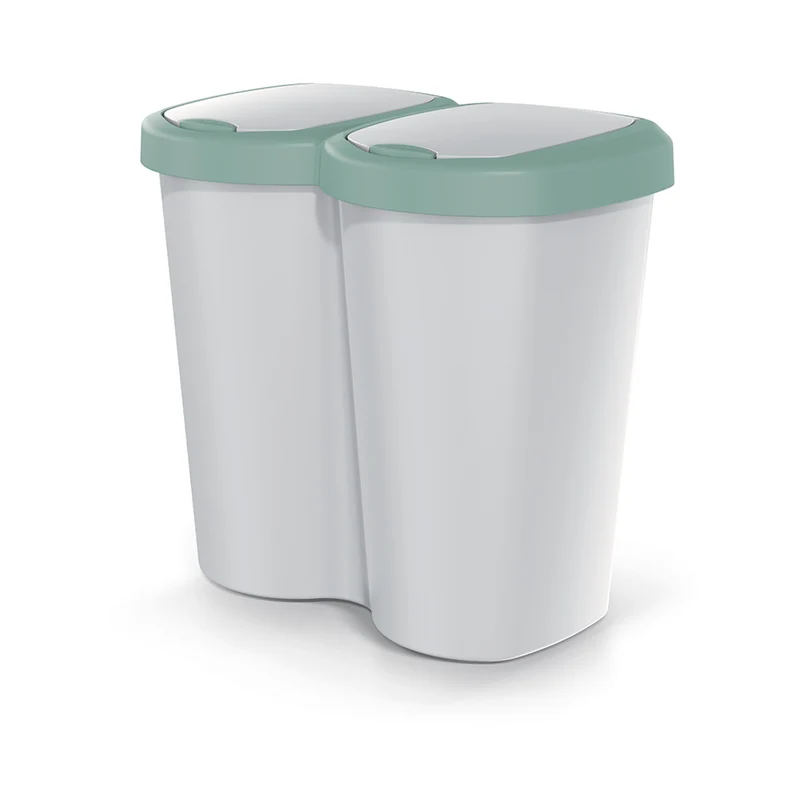 Papperskorg Duo ask 40L grön ram