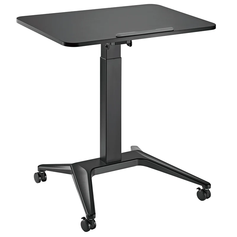 Maclean mobilt laptopbord, svart, pneumatisk höjdjustering, 80x52cm, max 8kg, 109cm h, MC-453B