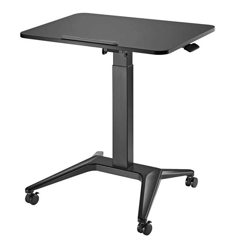 Maclean mobilt laptopbord, svart, pneumatisk höjdjustering, 80x52cm, max 8kg, 109cm h, MC-453B