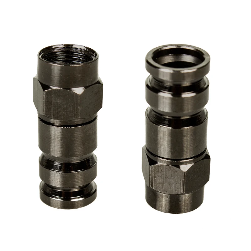 Maclean, F-kompressionsanslutning, RG-6, Professionell, Nickel, Svart, MCTV-916, 10 st