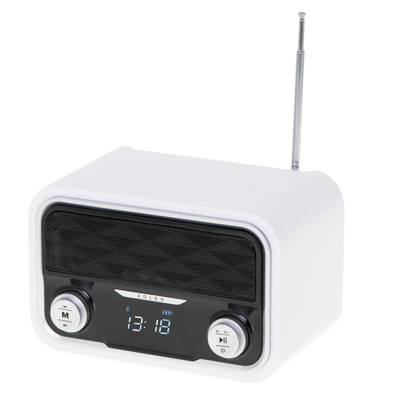 Radio FM Bluetooth 1800 mAh SD USB MP3 AUX LCD Adler AD 1185